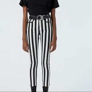 The Kooples black and white striped pants size Small